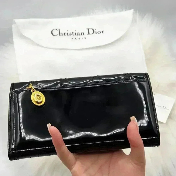 Dior Black Quilted Patent Leather Porte  Monnaie - Picture 6 of 17